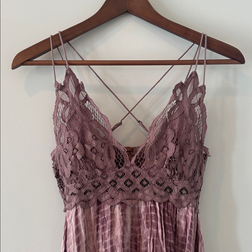 Free People Adella slip dress in Plum Combo size XS - Picture 5 of 9